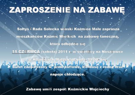 zaproszenie na zabawę